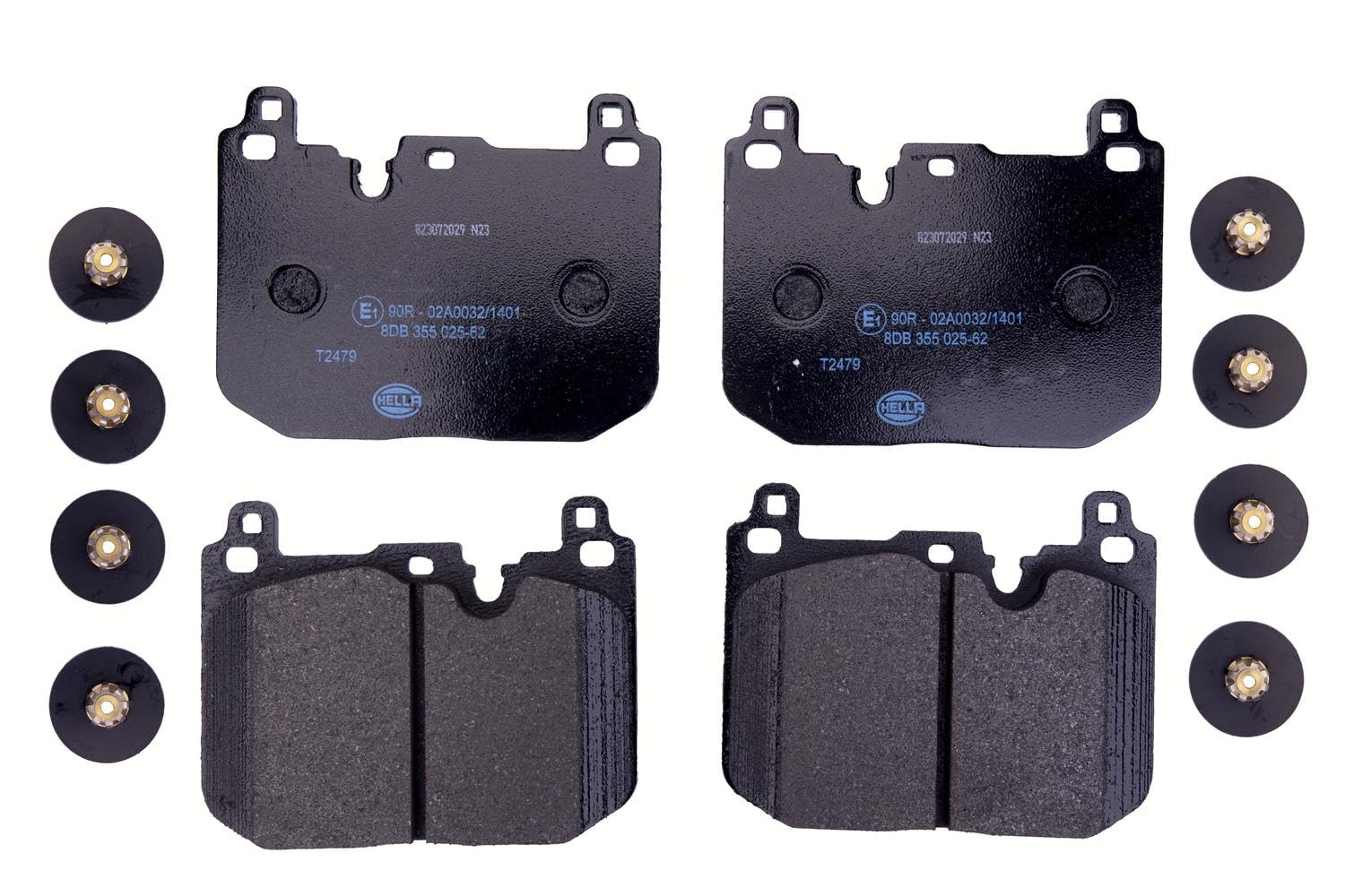 HELLA Bremsbeläge vorne - für Verschleißwarnanzeiger vorbereitet - vier Bremsbeläge pro Set - T2479 - für u.a. MINI - 8DB 355 025-621 HELLA Bremsbeläge vorne - für Verschleißwarnanzeiger vorbereitet - vier Bremsbeläge pro Set - T2479 - für u.a. MINI - 8DB 355 025-621 von Hella