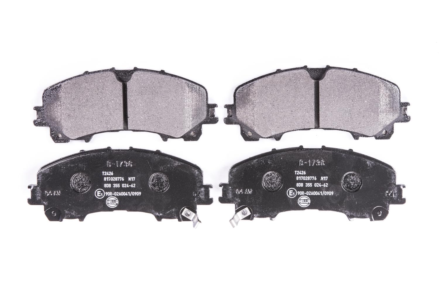HELLA Bremsbeläge vorne - mit akustischer Verschleißwarnung - vier Bremsbeläge pro Set - T2426 - für u.a. INFINITI / NISSAN / RENAULT - 8DB 355 024-621 HELLA Bremsbeläge vorne - mit akustischer Verschleißwarnung - vier Bremsbeläge pro Set - T2426 - für u.a. INFINITI / NISSAN / RENAULT - 8DB 355 024-621 von Hella