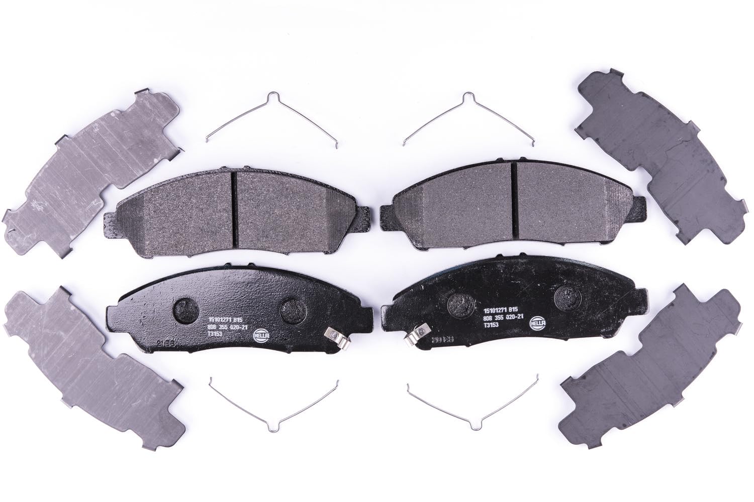 HELLA Bremsbeläge vorne - mit akustischer Verschleißwarnung - vier Bremsbeläge pro Set - T3153 - für u.a. ACURA / HONDA - 8DB 355 020-211 HELLA Bremsbeläge vorne - mit akustischer Verschleißwarnung - vier Bremsbeläge pro Set - T3153 - für u.a. ACURA / HONDA - 8DB 355 020-211 von Hella