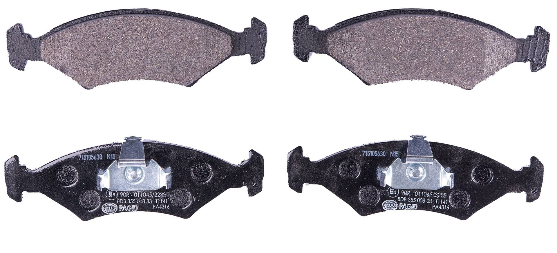 HELLA Bremsbeläge vorne - nicht für Verschleißwarnanzeiger vorbereitet - vier Bremsbeläge pro Set - T1141 - für u.a. FORD / MAZDA / TVR / VOLKSWAGEN - 8DB 355 008-331 HELLA Bremsbeläge vorne - nicht für Verschleißwarnanzeiger vorbereitet - vier Bremsbeläge pro Set - T1141 - für u.a. FORD / MAZDA / TVR / VOLKSWAGEN - 8DB 355 008-331 von Hella