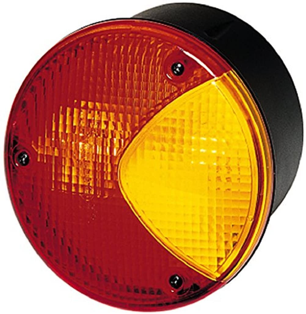 HELLA - Heckleuchte - Glühlampe - 24/12V - Anbau/geschraubt - Lichtscheibenfarbe: gelb/rot - Stecker: Flachstecker - links/rechts - Menge: 1 - 2SW 964 169-081 von Hella