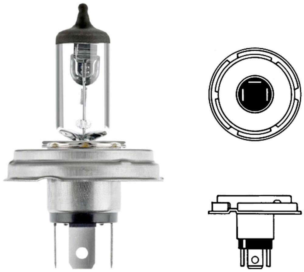 HELLA 8GD 002 088-141 Halogen Glühlampe - R2 (Bilux) - Standard - 12V - 45/40W - Sockelausführung Glühlampe: P45t - Schachtel - Menge: 1, schwarz,transparent HELLA 8GD 002 088-141 Halogen Glühlampe - R2 (Bilux) - Standard - 12V - 45/40W - Sockelausführung Glühlampe: P45t - Schachtel - Menge: 1, schwarz,transparent von Hella