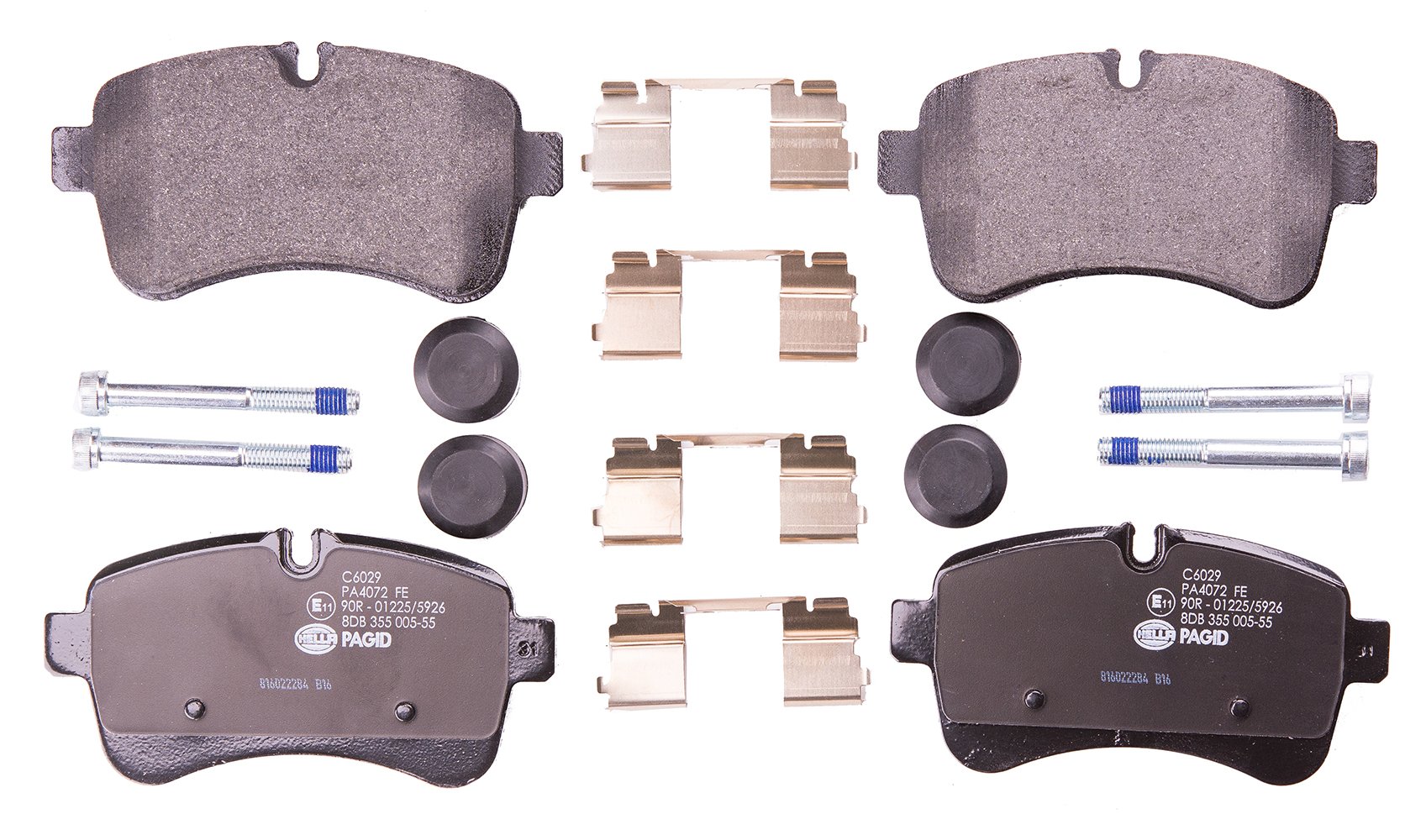 HELLA PAGID 8DB 355 005-551 Bremsbelagsatz - C6029 - Dicke/Stärke: 21mm - Bremssystem: Brembo - für Verschleißwarnanzeiger vorbereitet - für u.a. IVECO von Hella