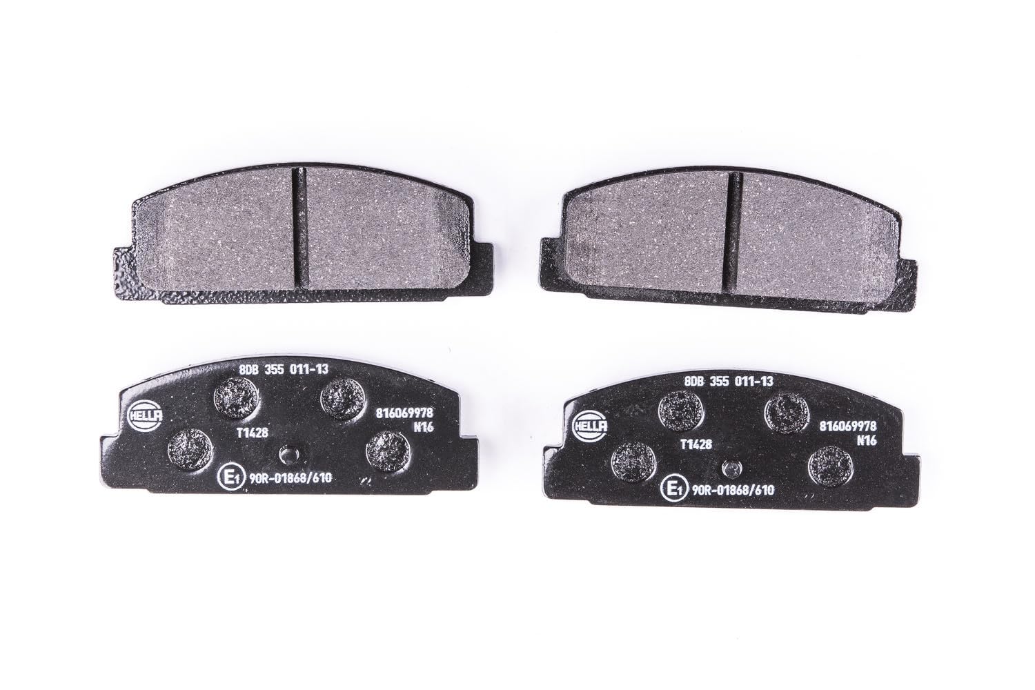 HELLA Bremsbeläge hinten - nicht für Verschleißwarnanzeiger vorbereitet - vier Bremsbeläge pro Set - T1428 - für u.a. MAZDA - 8DB 355 011-131 HELLA Bremsbeläge hinten - nicht für Verschleißwarnanzeiger vorbereitet - vier Bremsbeläge pro Set - T1428 - für u.a. MAZDA - 8DB 355 011-131 von Hella