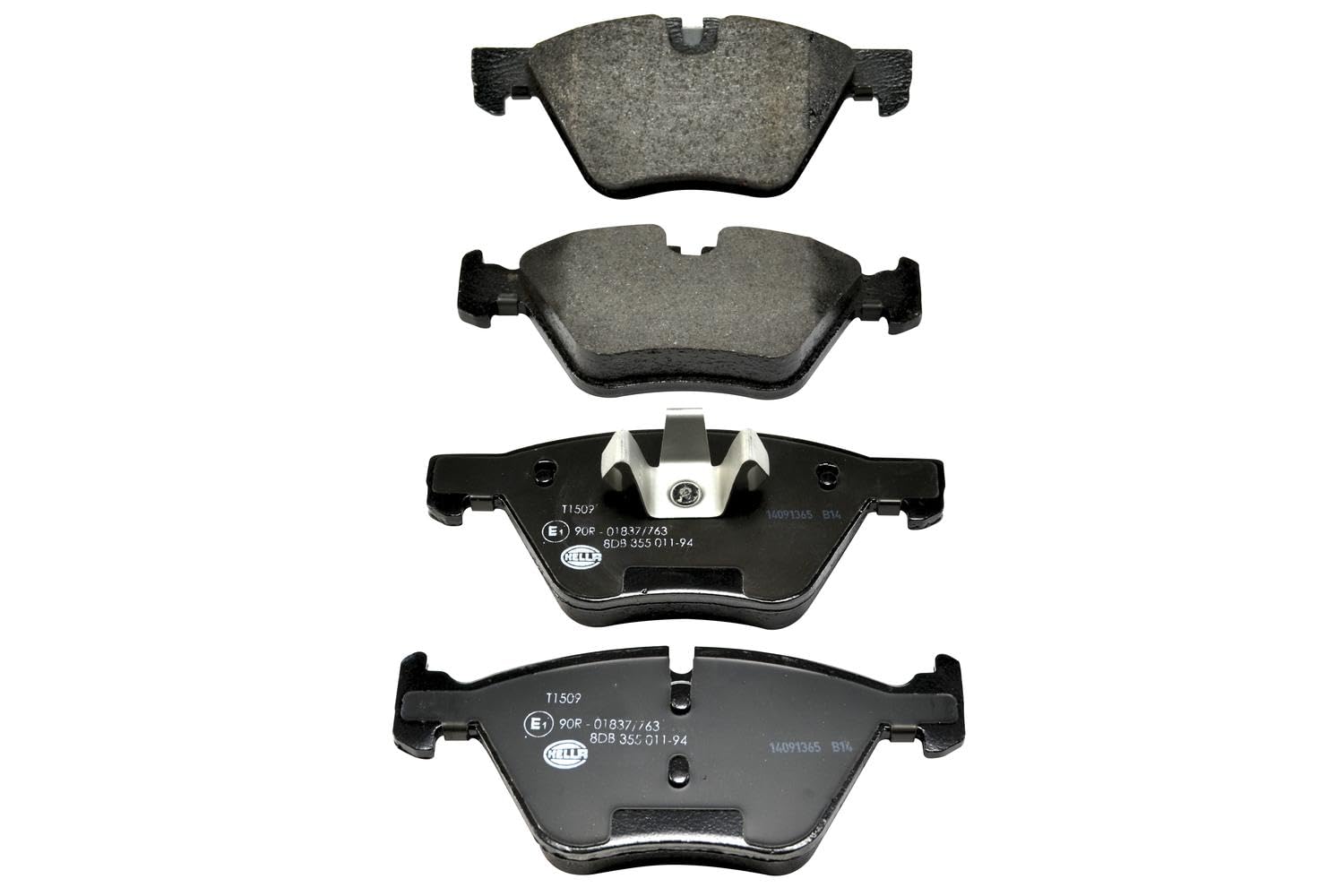 HELLA Bremsbeläge vorne - für Verschleißwarnanzeiger vorbereitet - vier Bremsbeläge pro Set - T1509 - für u.a. BMW - 8DB 355 011-941 HELLA Bremsbeläge vorne - für Verschleißwarnanzeiger vorbereitet - vier Bremsbeläge pro Set - T1509 - für u.a. BMW - 8DB 355 011-941 von Hella