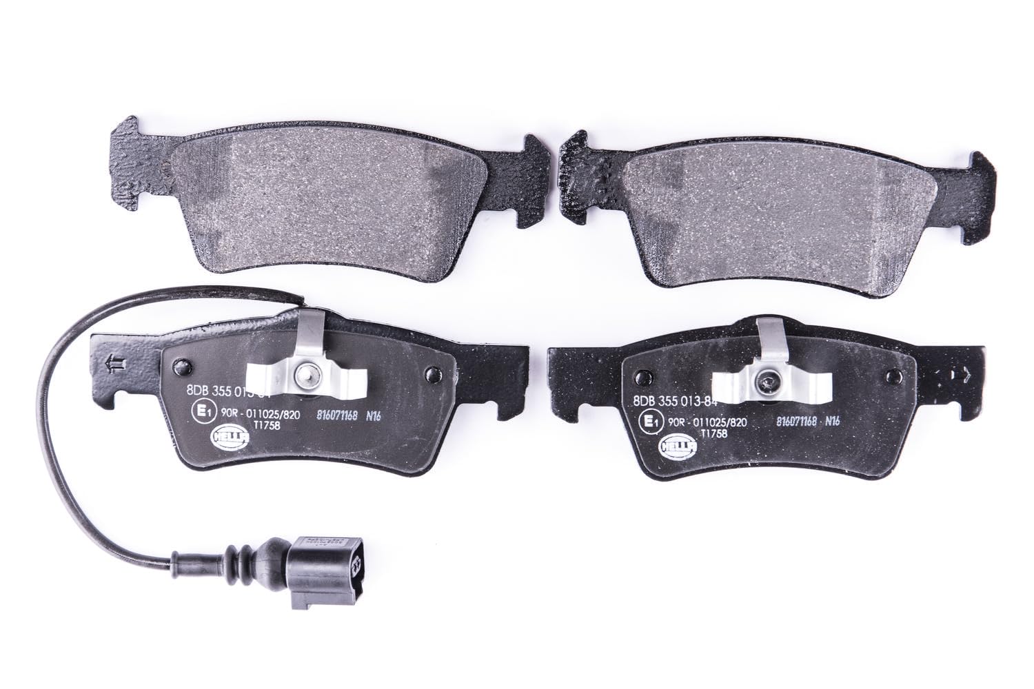 HELLA Bremsbeläge hinten - mit Warnkontakt - vier Bremsbeläge pro Set - T1758 - für u.a. VOLKSWAGEN - 8DB 355 013-841 HELLA Bremsbeläge hinten - mit Warnkontakt - vier Bremsbeläge pro Set - T1758 - für u.a. VOLKSWAGEN - 8DB 355 013-841 von Hella