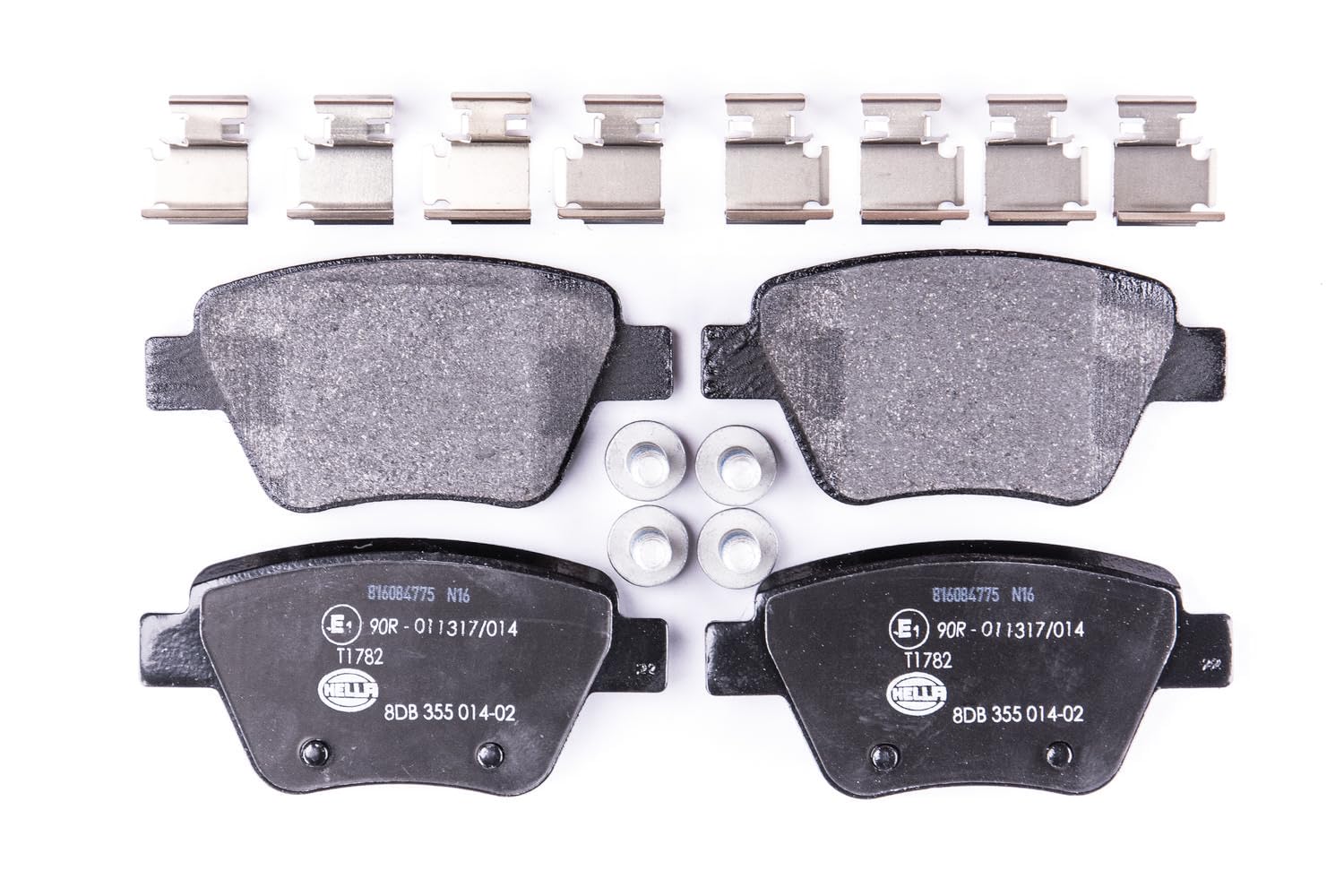 HELLA Bremsbeläge hinten - nicht für Verschleißwarnanzeiger vorbereitet - vier Bremsbeläge pro Set - T1782 - für u.a. AUDI / SEAT / SKODA / VOLKSWAGEN - 8DB 355 014-021 HELLA Bremsbeläge hinten - nicht für Verschleißwarnanzeiger vorbereitet - vier Bremsbeläge pro Set - T1782 - für u.a. AUDI / SEAT / SKODA / VOLKSWAGEN - 8DB 355 014-021 von Hella