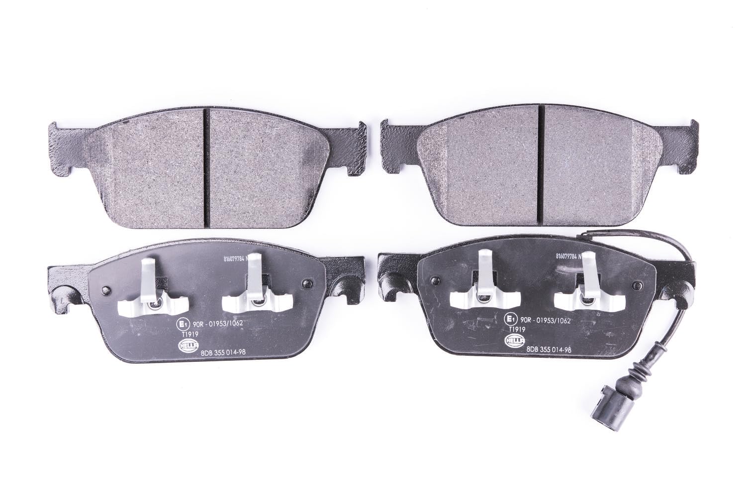 HELLA Bremsbeläge vorne - mit Warnkontakt - vier Bremsbeläge pro Set - T1919 - für u.a. VOLKSWAGEN - 8DB 355 014-981 HELLA Bremsbeläge vorne - mit Warnkontakt - vier Bremsbeläge pro Set - T1919 - für u.a. VOLKSWAGEN - 8DB 355 014-981 von Hella