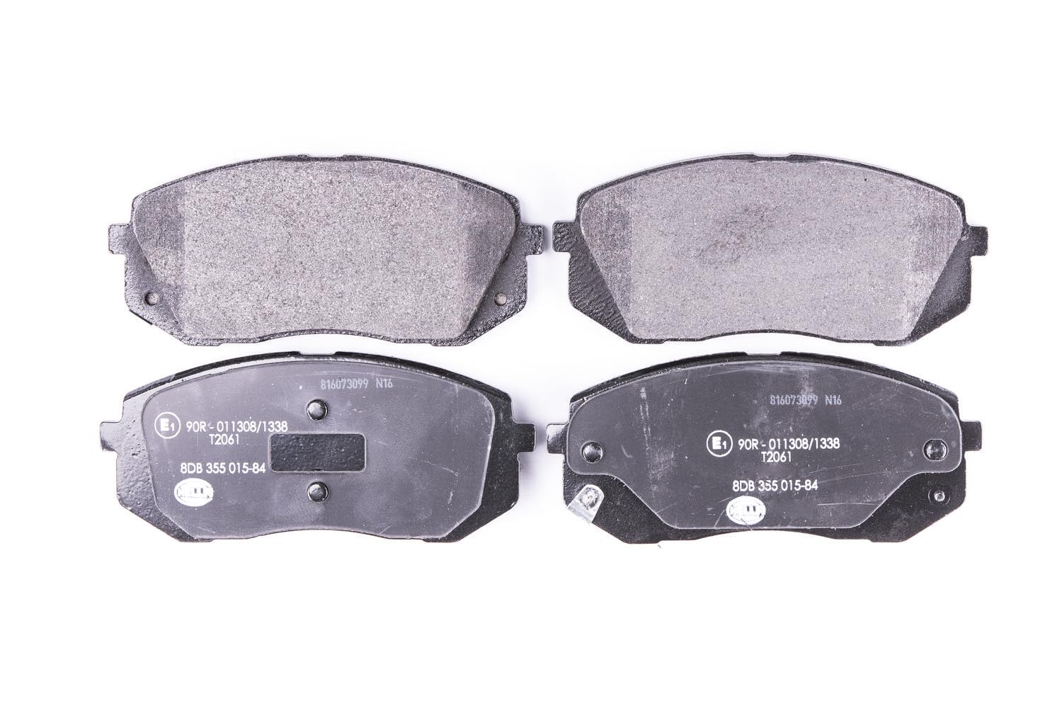 HELLA Bremsbeläge vorne - mit akustischer Verschleißwarnung - vier Bremsbeläge pro Set - T2061 - für u.a. HYUNDAI / KIA - 8DB 355 015-841 HELLA Bremsbeläge vorne - mit akustischer Verschleißwarnung - vier Bremsbeläge pro Set - T2061 - für u.a. HYUNDAI / KIA - 8DB 355 015-841 von Hella