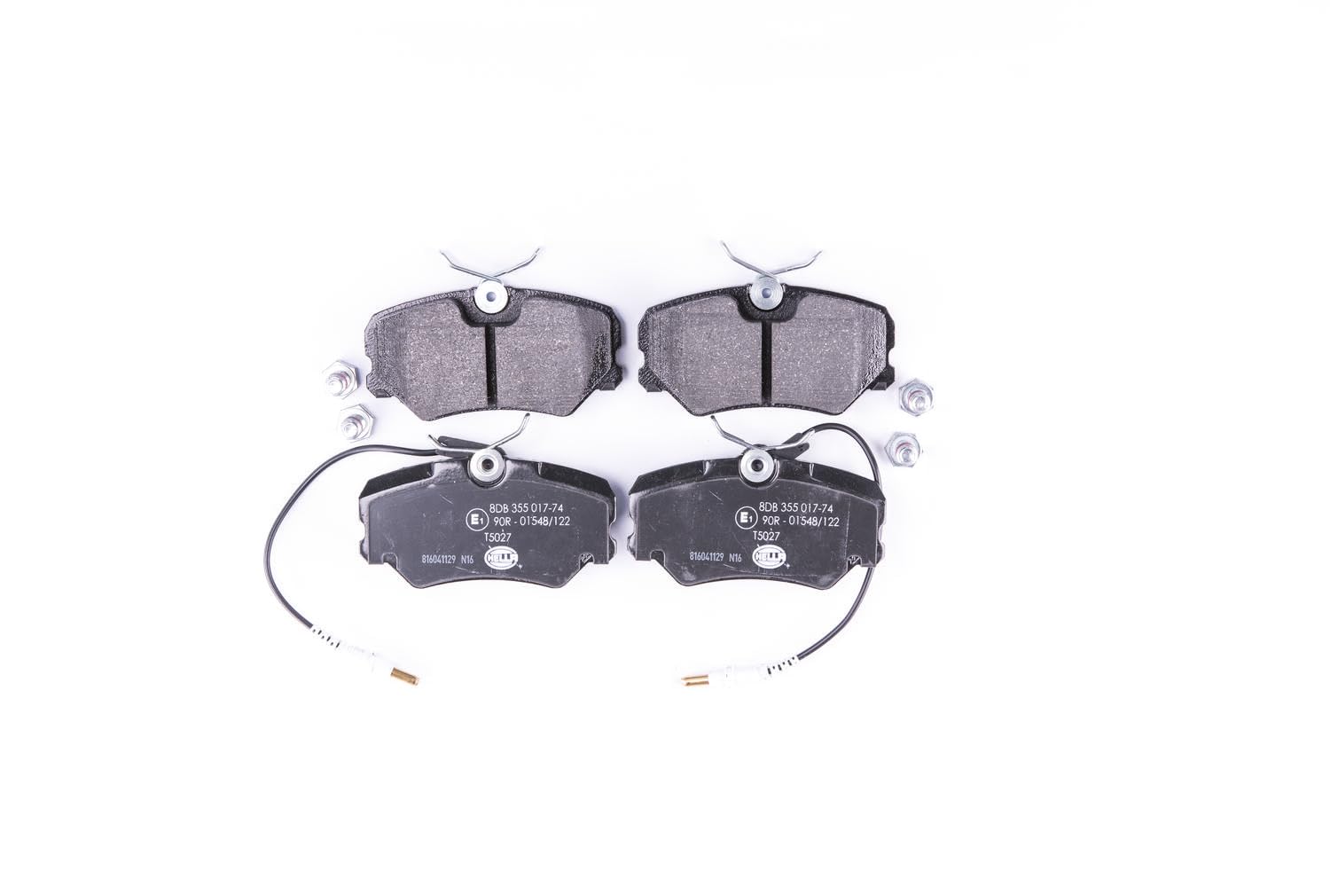 HELLA Bremsbeläge vorne - mit Warnkontakt - vier Bremsbeläge pro Set - T5027 - für u.a. PEUGEOT - 8DB 355 017-741 HELLA Bremsbeläge vorne - mit Warnkontakt - vier Bremsbeläge pro Set - T5027 - für u.a. PEUGEOT - 8DB 355 017-741 von Hella
