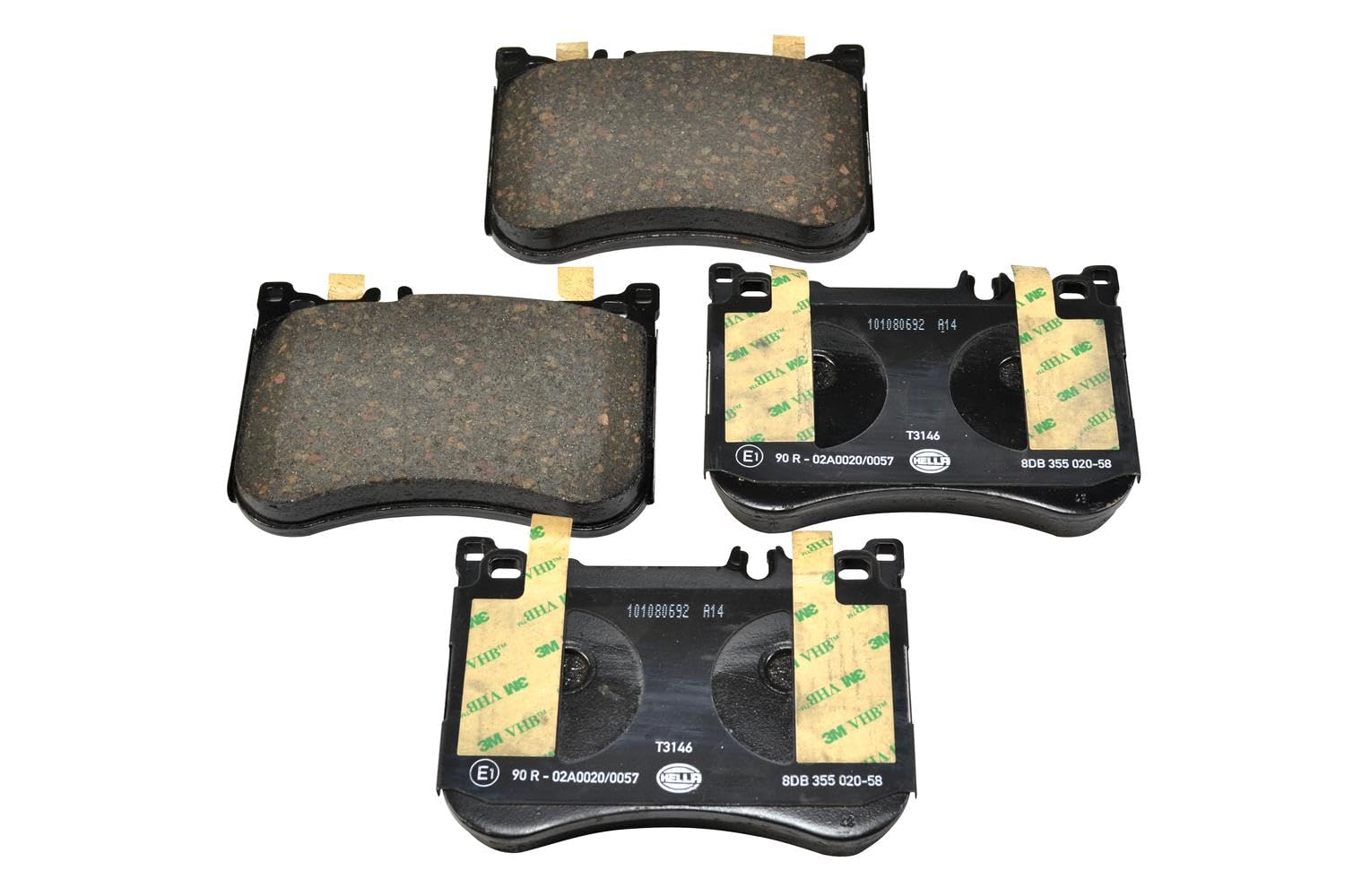HELLA Bremsbeläge vorne - für Verschleißwarnanzeiger vorbereitet - vier Bremsbeläge pro Set - T3146 - für u.a. MERCEDES-BENZ - 8DB 355 020-581 HELLA Bremsbeläge vorne - für Verschleißwarnanzeiger vorbereitet - vier Bremsbeläge pro Set - T3146 - für u.a. MERCEDES-BENZ - 8DB 355 020-581 von Hella