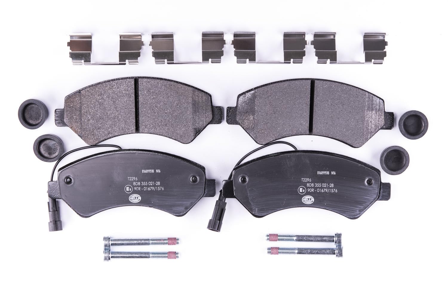 HELLA Bremsbeläge vorne - mit Warnkontakt - vier Bremsbeläge pro Set - T2296 - für u.a. CITROEN / FIAT / PEUGEOT - 8DB 355 021-281 HELLA Bremsbeläge vorne - mit Warnkontakt - vier Bremsbeläge pro Set - T2296 - für u.a. CITROEN / FIAT / PEUGEOT - 8DB 355 021-281 von Hella