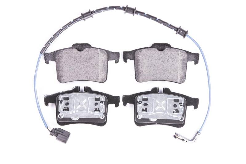 HELLA Bremsbeläge hinten - inkl. Warnkontakt - vier Bremsbeläge pro Set - T2375 - für u.a. JAGUAR - 8DB 355 021-561 von Hella