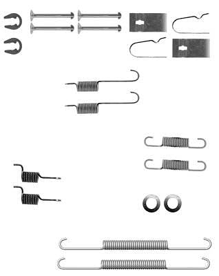 HELLA 8DZ 355 200-801 Zubehörsatz, Bremsbacken - X0136 - Bremssystem: Akebono - für u.a. KIA von Hella