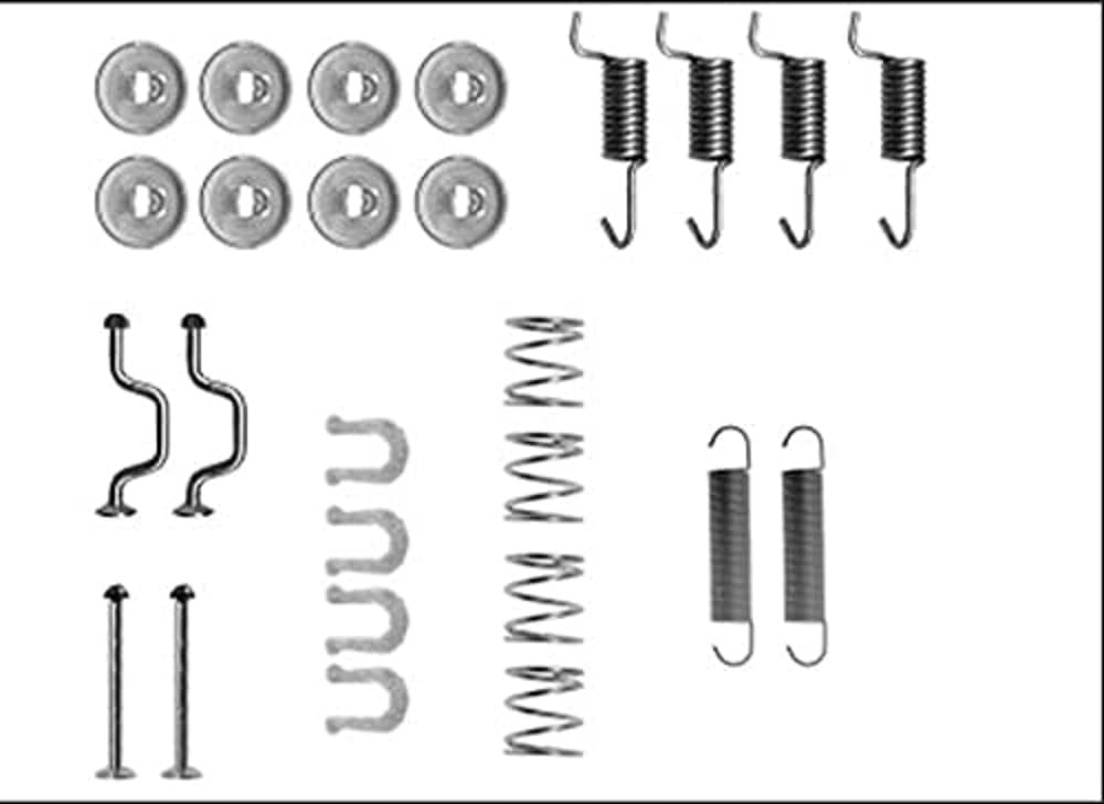 HELLA PAGID 8DZ 355 206-151 Zubehörsatz, Feststellbremsbacken - X0287 - Bremssystem: Akebono - für u.a. DAIHATSU / LEXUS / TOYOTA von Hella