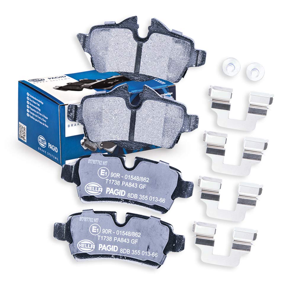 HELLA Bremsbeläge hinten - für Verschleißwarnanzeiger vorbereitet - vier Bremsbeläge pro Set - T1738 - für u.a. MINI - 8DB 355 013-661 HELLA Bremsbeläge hinten - für Verschleißwarnanzeiger vorbereitet - vier Bremsbeläge pro Set - T1738 - für u.a. MINI - 8DB 355 013-661 von Hella