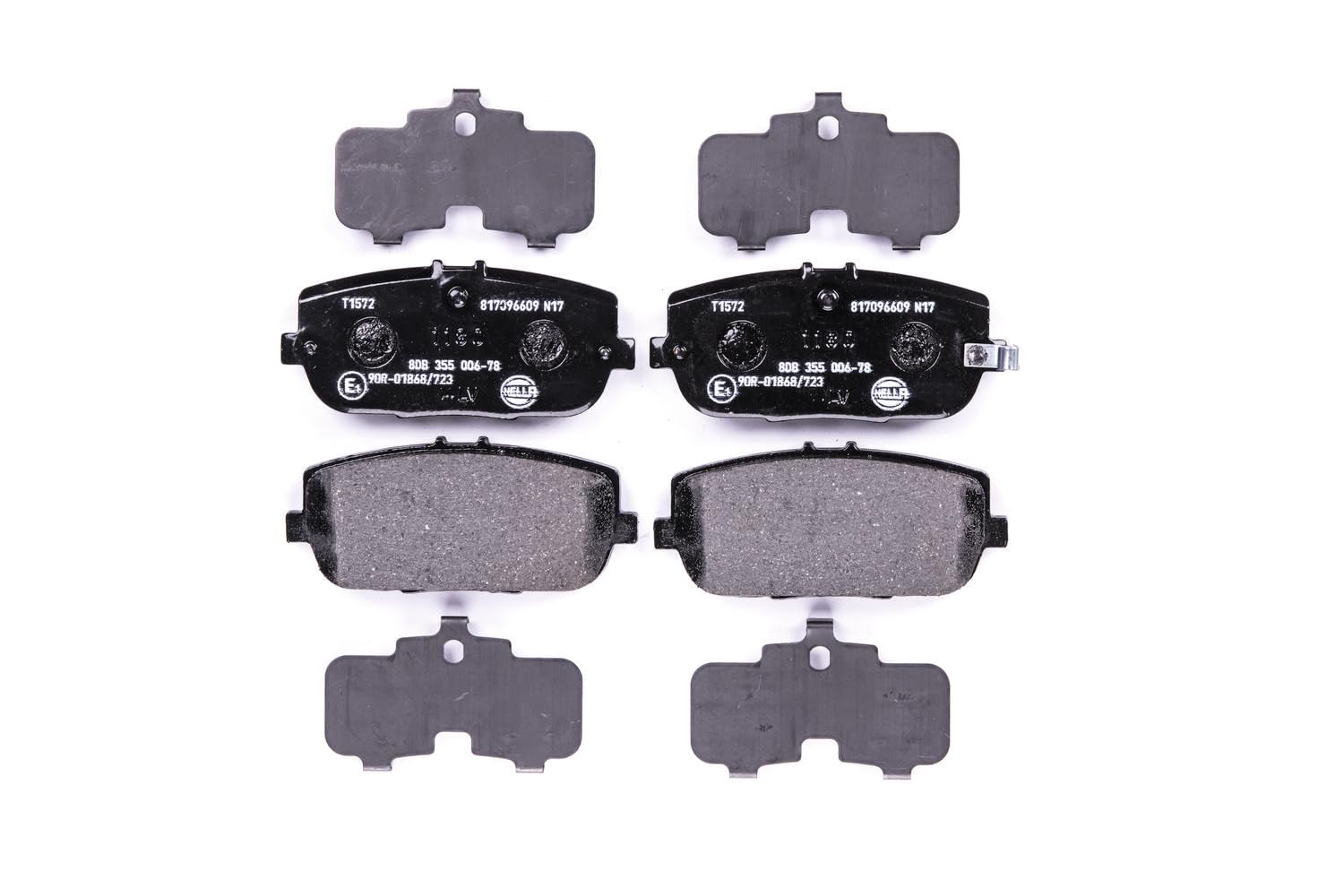HELLA Bremsbeläge hinten - mit akustischer Verschleißwarnung - vier Bremsbeläge pro Set - T1572 - für u.a. ABARTH / FIAT / MAZDA - 8DB 355 006-781 HELLA Bremsbeläge hinten - mit akustischer Verschleißwarnung - vier Bremsbeläge pro Set - T1572 - für u.a. ABARTH / FIAT / MAZDA - 8DB 355 006-781 von Hella