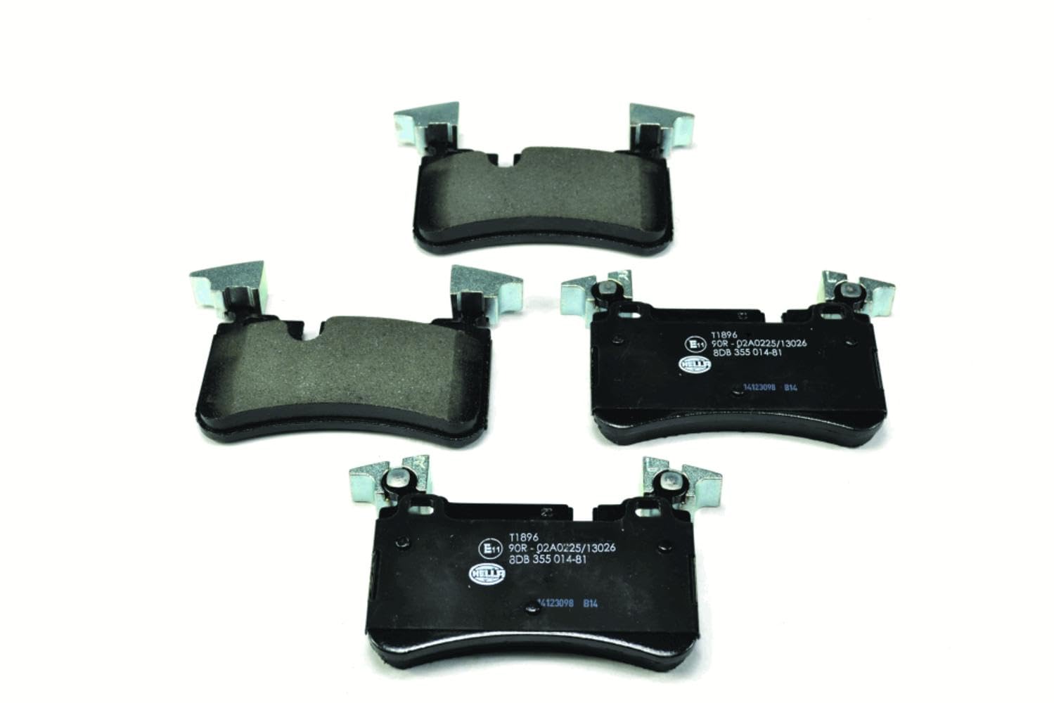 HELLA Bremsbeläge hinten - nicht für Verschleißwarnanzeiger vorbereitet - vier Bremsbeläge pro Set - T1896 - für u.a. MERCEDES-BENZ - 8DB 355 014-811 HELLA Bremsbeläge hinten - nicht für Verschleißwarnanzeiger vorbereitet - vier Bremsbeläge pro Set - T1896 - für u.a. MERCEDES-BENZ - 8DB 355 014-811 von Hella