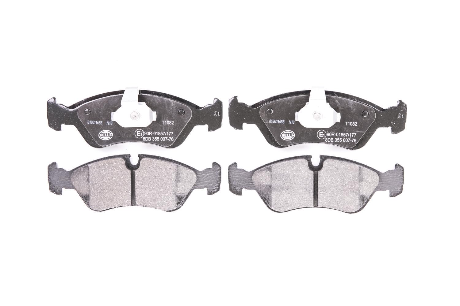 HELLA Bremsbeläge vorne - für Verschleißwarnanzeiger vorbereitet - vier Bremsbeläge pro Set - T1082 - für u.a. CHEVROLET / DAEWOO / FSO / HOLDEN / OPEL - 8DB 355 007-761 HELLA Bremsbeläge vorne - für Verschleißwarnanzeiger vorbereitet - vier Bremsbeläge pro Set - T1082 - für u.a. CHEVROLET / DAEWOO / FSO / HOLDEN / OPEL - 8DB 355 007-761 von Hella