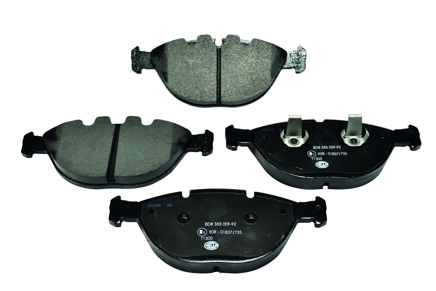 HELLA Bremsbeläge vorne - für Verschleißwarnanzeiger vorbereitet - vier Bremsbeläge pro Set - T1300 - für u.a. BMW - 8DB 355 009-921 von Hella