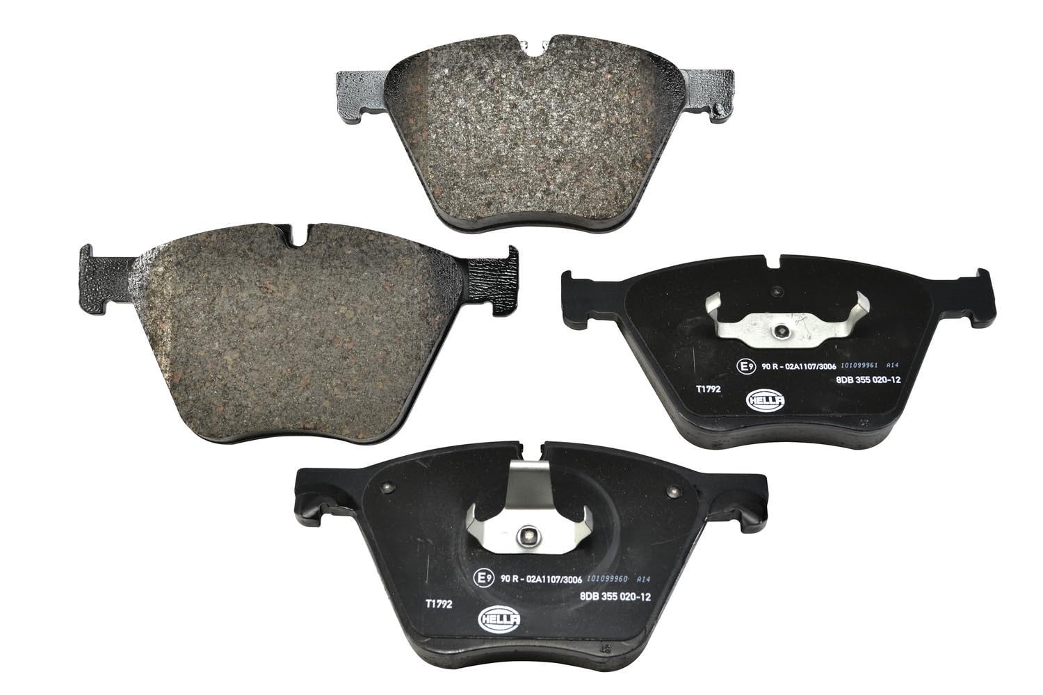 HELLA Bremsbeläge vorne - für Verschleißwarnanzeiger vorbereitet - vier Bremsbeläge pro Set - T1792 - für u.a. BMW - 8DB 355 020-121 HELLA Bremsbeläge vorne - für Verschleißwarnanzeiger vorbereitet - vier Bremsbeläge pro Set - T1792 - für u.a. BMW - 8DB 355 020-121 von Hella