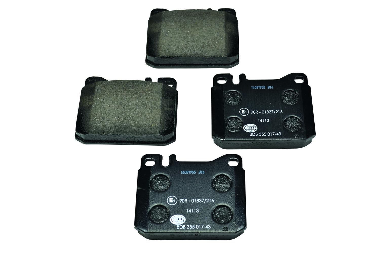 HELLA Bremsbeläge vorne - für Verschleißwarnanzeiger vorbereitet - vier Bremsbeläge pro Set - T4113 - für u.a. MERCEDES-BENZ - 8DB 355 017-431 HELLA Bremsbeläge vorne - für Verschleißwarnanzeiger vorbereitet - vier Bremsbeläge pro Set - T4113 - für u.a. MERCEDES-BENZ - 8DB 355 017-431 von Hella