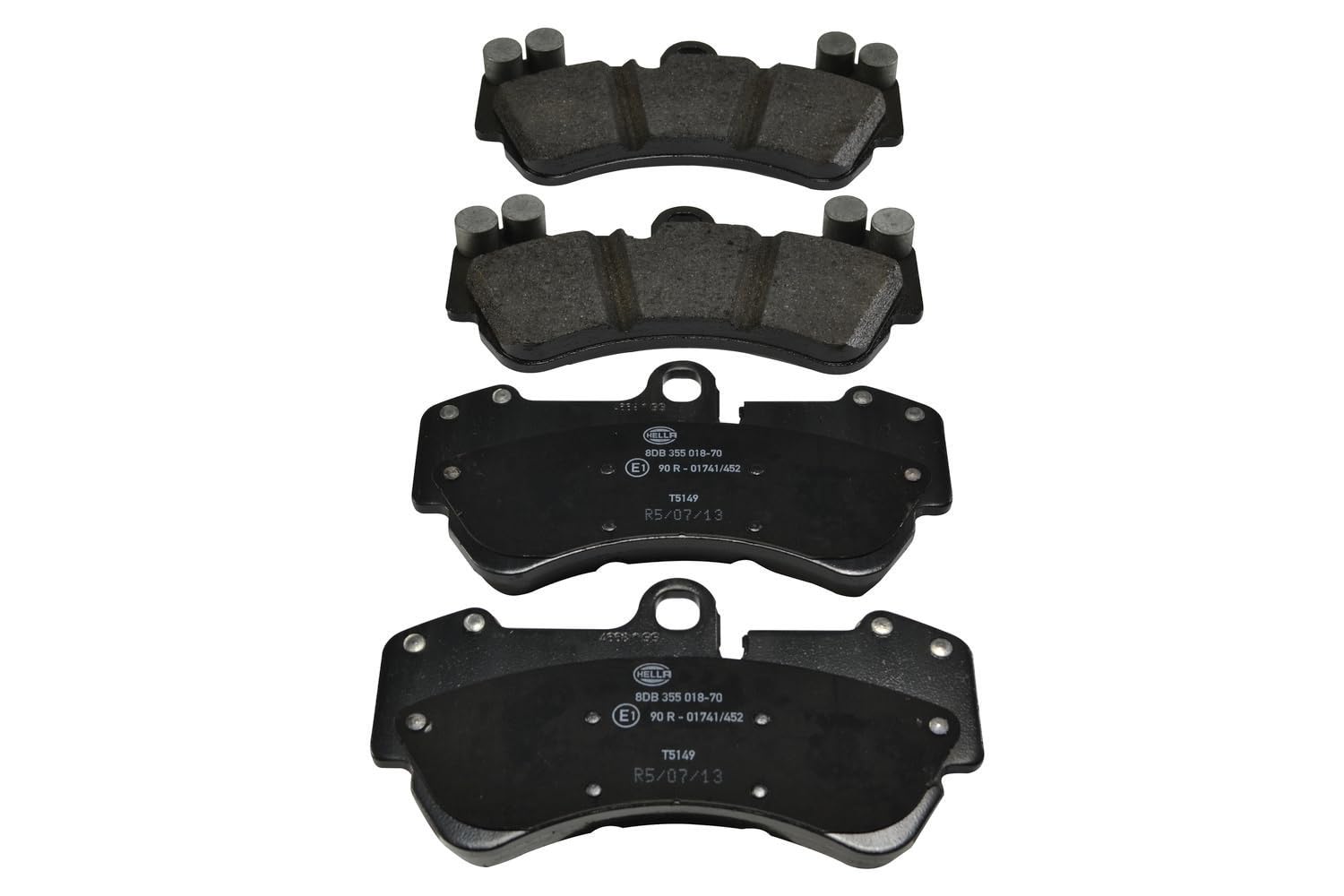 HELLA Bremsbeläge vorne - für Verschleißwarnanzeiger vorbereitet - vier Bremsbeläge pro Set - T5149 - für u.a. PORSCHE / VOLKSWAGEN - 8DB 355 018-701 HELLA Bremsbeläge vorne - für Verschleißwarnanzeiger vorbereitet - vier Bremsbeläge pro Set - T5149 - für u.a. PORSCHE / VOLKSWAGEN - 8DB 355 018-701 von Hella