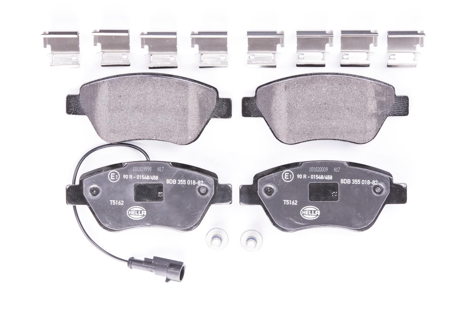 HELLA Bremsbeläge vorne - mit Warnkontakt - vier Bremsbeläge pro Set - T5162 - für u.a. ALFA ROMEO / FIAT / LANCIA - 8DB 355 018-821 HELLA Bremsbeläge vorne - mit Warnkontakt - vier Bremsbeläge pro Set - T5162 - für u.a. ALFA ROMEO / FIAT / LANCIA - 8DB 355 018-821 von Hella