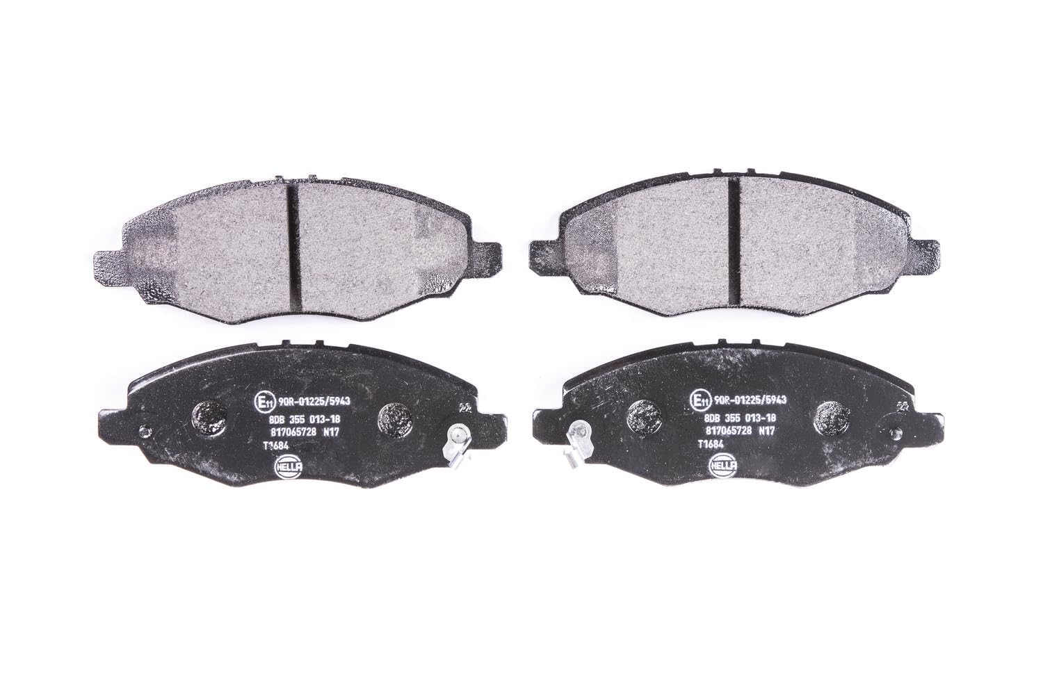 HELLA Bremsbeläge vorne - mit akustischer Verschleißwarnung - vier Bremsbeläge pro Set - T1684 - für u.a. TOYOTA - 8DB 355 013-181 HELLA Bremsbeläge vorne - mit akustischer Verschleißwarnung - vier Bremsbeläge pro Set - T1684 - für u.a. TOYOTA - 8DB 355 013-181 von Hella