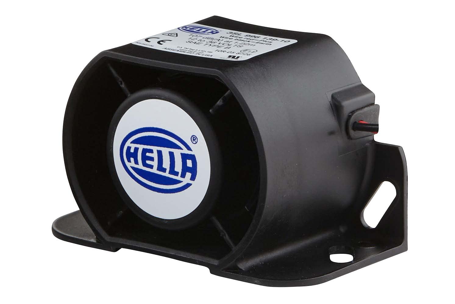 HELLA 3SL 996 139-101 Rückfahrwarner - 107dB(A) - Frequenzbereich: 1300Hz - geschraubt - Kabel: 171mm - Stecker: offene Kabelenden - Menge: 1 von Hella