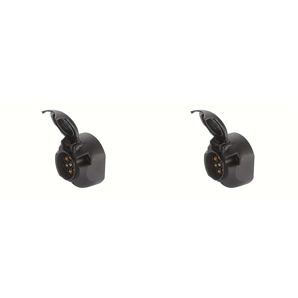 HELLA - Steckdose - 12V - 7-polig - Stecker: Schraubkontakt - Zinnbronze - Kunststoffgehäuse - schwarz - DIN/ISO: 1724 - Karton - 8JB 001 943-001 (Packung mit 2) von Hella