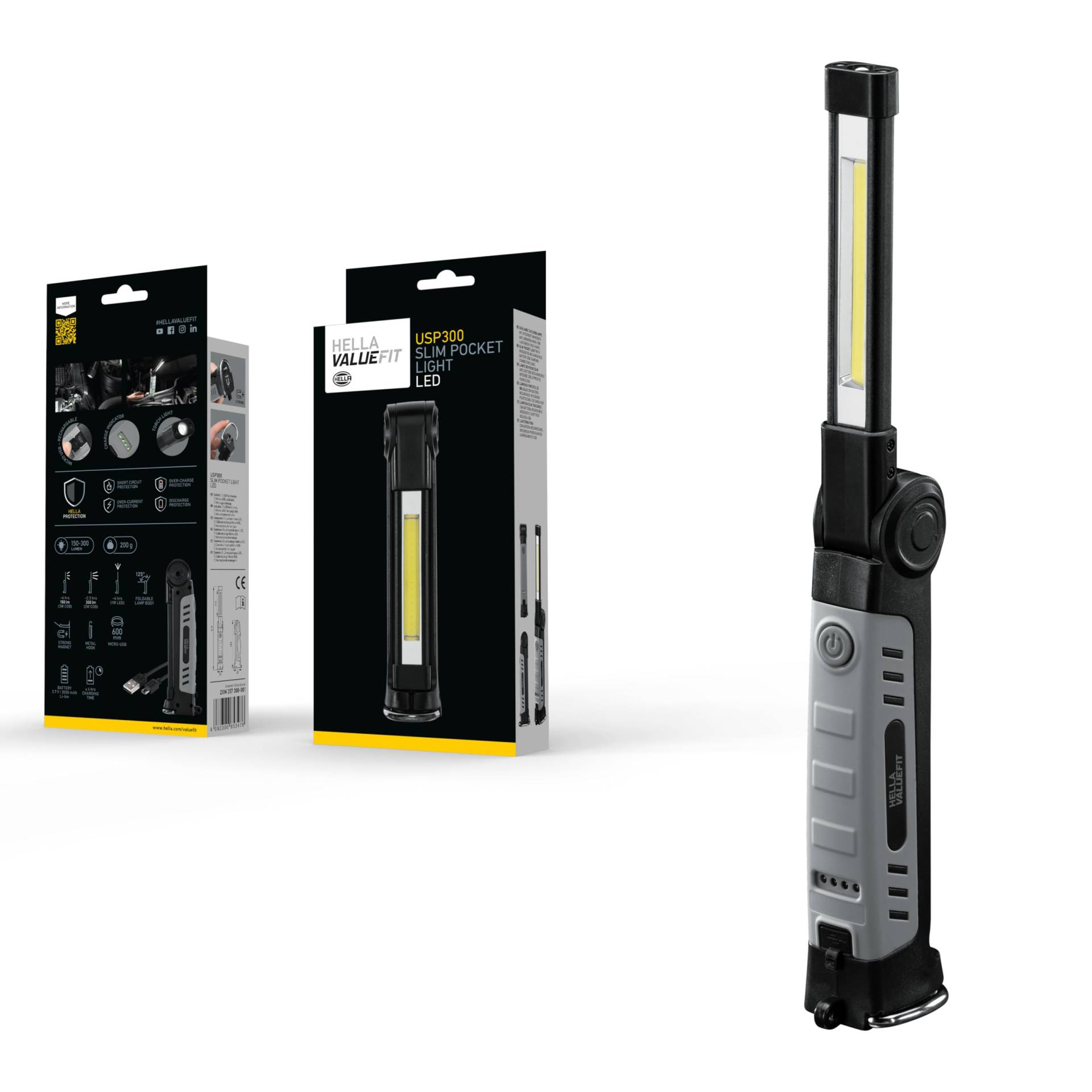 HELLA VALUEFIT LED Handleuchte USP300 - 3.7V - mit Magnet/mit Haken - 2XM 357 300-001 HELLA VALUEFIT LED Handleuchte USP300 - 3.7V - mit Magnet/mit Haken - 2XM 357 300-001 von Hella
