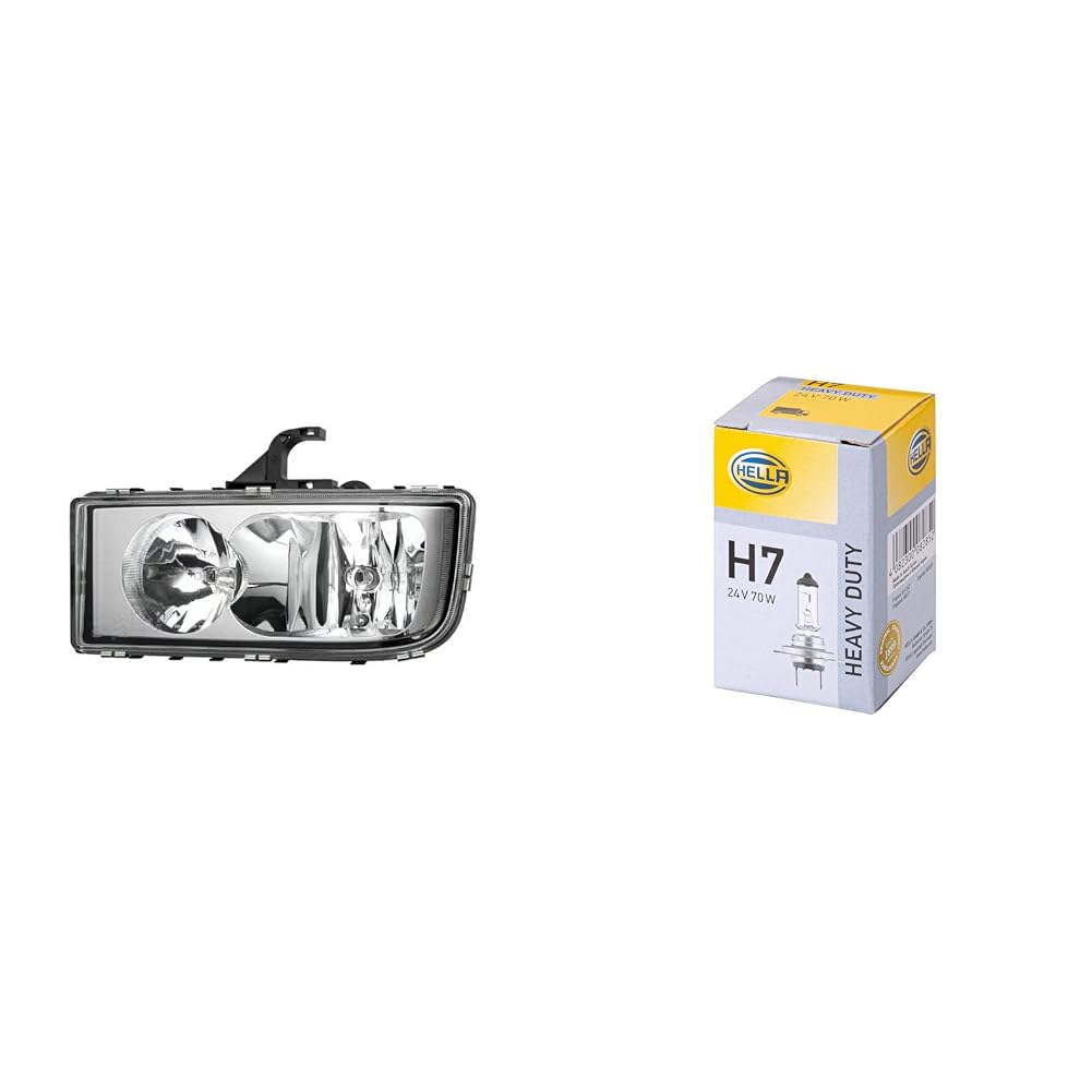 Halogen-Hauptscheinwerfer - für u.a. Mercedes-Benz Axor II - ECE - für Linksverkehr - links & Halogen-Glühlampe - H7 - Heavy Duty - 24V Halogen-Hauptscheinwerfer - für u.a. Mercedes-Benz Axor II - ECE - für Linksverkehr - links & Halogen-Glühlampe - H7 - Heavy Duty - 24V von Hella