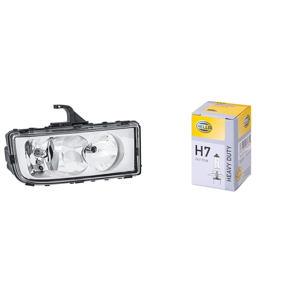 Halogen-Hauptscheinwerfer - für u.a. Mercedes-Benz Axor II - ECE - für Linksverkehr - rechts & Halogen-Glühlampe - H7 - Halogen-Hauptscheinwerfer - für u.a. Mercedes-Benz Axor II - ECE - für Linksverkehr - rechts & Halogen-Glühlampe - H7 - von Hella