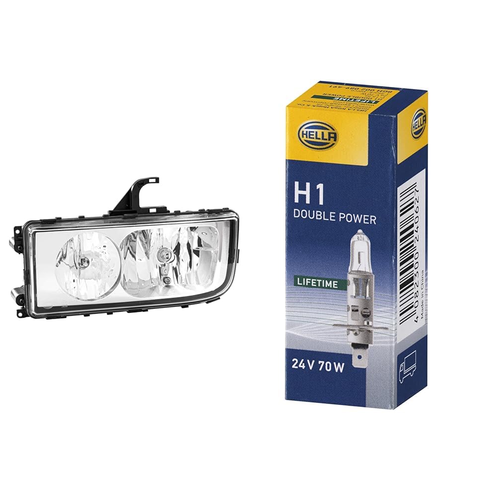 Halogen-Hauptscheinwerfer - für u.a. Mercedes-Benz Axor II - ECE - für Rechtsverkehr - links & Halogen-Glühlampe - H1 - Heavy Duty Expert Longer lifetime Halogen-Hauptscheinwerfer - für u.a. Mercedes-Benz Axor II - ECE - für Rechtsverkehr - links & Halogen-Glühlampe - H1 - Heavy Duty Expert Longer lifetime von Hella