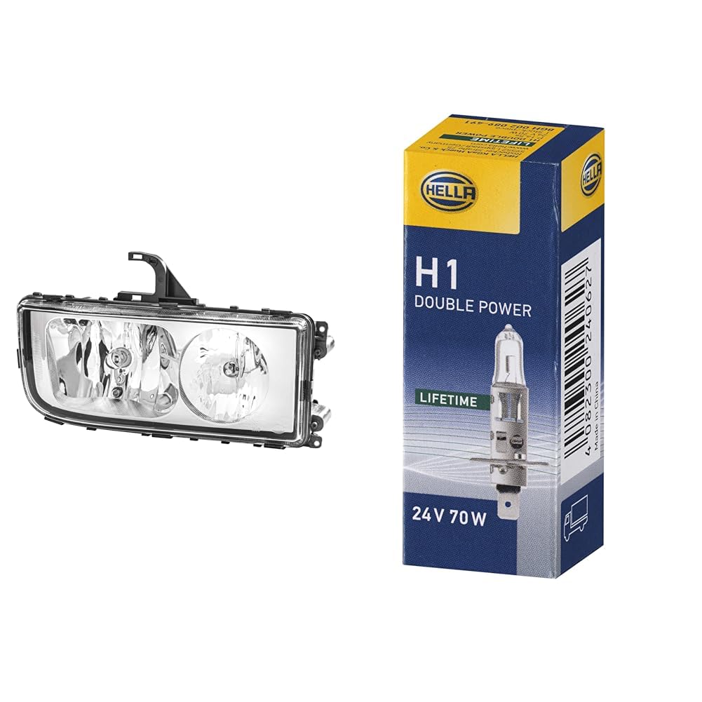 Halogen-Hauptscheinwerfer - für u.a. Mercedes-Benz Axor II - ECE - für Rechtsverkehr - rechts & Halogen-Glühlampe - H1 - Heavy Duty Expert Longer lifetime Halogen-Hauptscheinwerfer - für u.a. Mercedes-Benz Axor II - ECE - für Rechtsverkehr - rechts & Halogen-Glühlampe - H1 - Heavy Duty Expert Longer lifetime von Hella