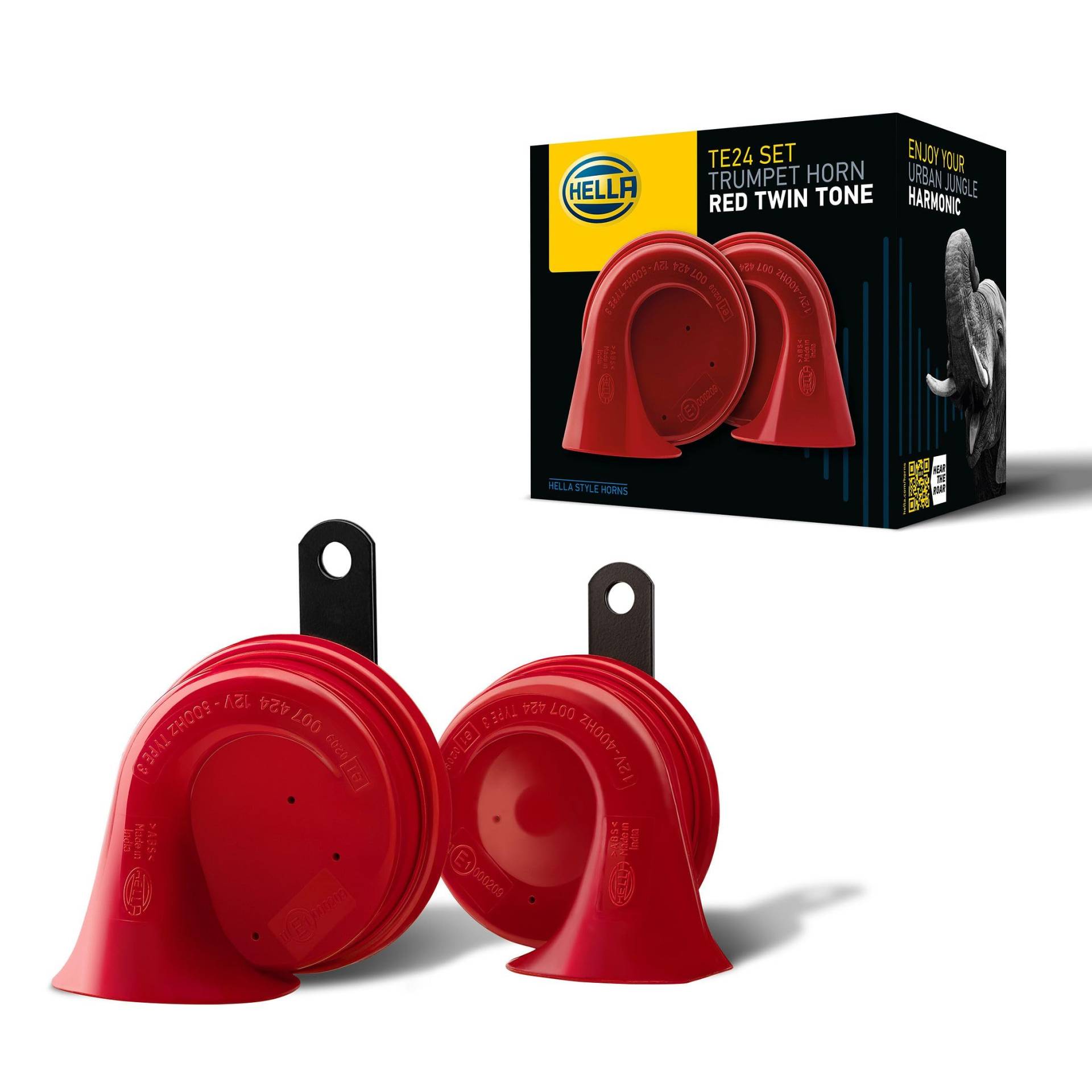HELLA Fanfare - STYLE HORN TE24 SET - 12V - 110dB(A) - Frequenzbereich von: 400Hz - Frequenzbereich bis: 500Hz - Tiefton/Hochton - elektrisch - Gehäusefarbe: rot/schwarz - 3FH 007 424-811 HELLA Fanfare - STYLE HORN TE24 SET - 12V - 110dB(A) - Frequenzbereich von: 400Hz - Frequenzbereich bis: 500Hz - Tiefton/Hochton - elektrisch - Gehäusefarbe: rot/schwarz - 3FH 007 424-811 von Hella