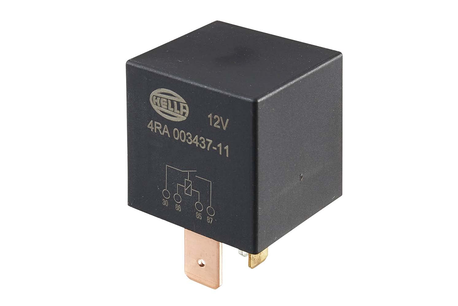 HELLA Relais, Arbeitsstrom - 12V - 4-polig - Schaltbild: S1 - Stecker: B3 - Hochleistungs-Schließer - Farbe: schwarz - ohne Halter - 4RA 003 437-111 HELLA Relais, Arbeitsstrom - 12V - 4-polig - Schaltbild: S1 - Stecker: B3 - Hochleistungs-Schließer - Farbe: schwarz - ohne Halter - 4RA 003 437-111 von Hella