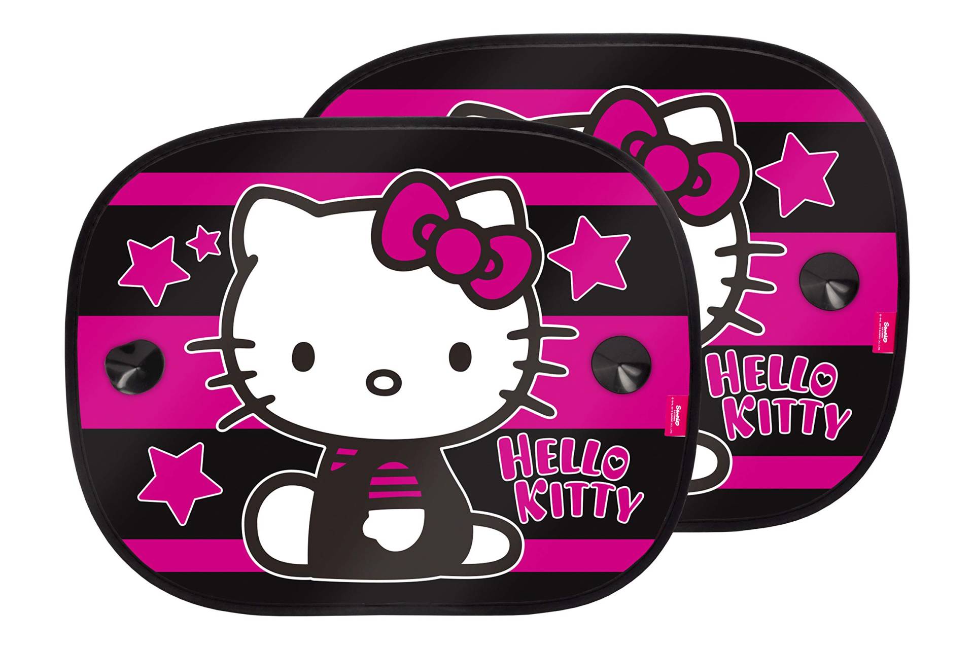 Hello Kitty Starset mit 2 mikroperforierten Seitenschutzvorhängen. Effektiver Schutz auf den Rücksitzen vor Hitze und Sonneneinstrahlung. von Hello Kitty
