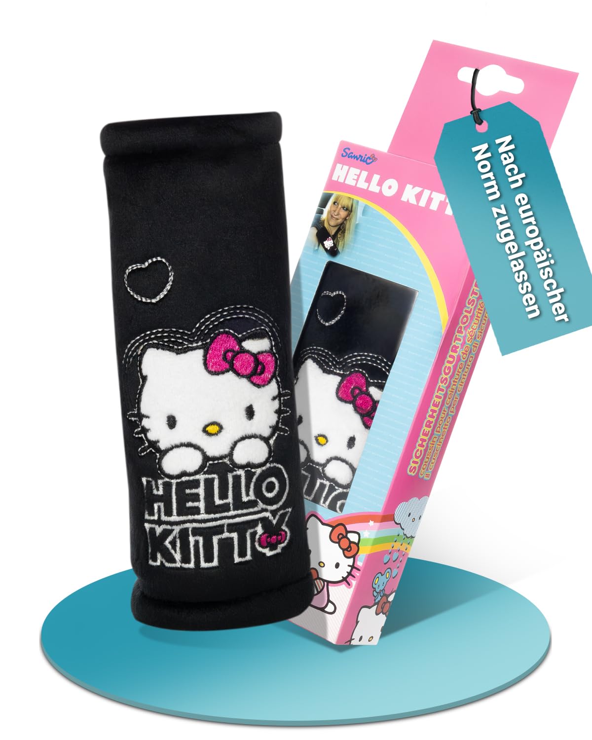 HiTS4KiDS – Gurtpolster Auto für Kinder – Schulterpolster passend für Sicherheitsgurt & Rucksack – Gurtschutz für mehr Komfort auf der Reise – Gurtschoner für Mädchen (Hello Kitty | Schwarz | 20cm) HiTS4KiDS – Gurtpolster Auto für Kinder – Schulterpolster passend für Sicherheitsgurt & Rucksack – Gurtschutz für mehr Komfort auf der Reise – Gurtschoner für Mädchen (Hello Kitty | Schwarz | 20cm) von HiTS4KiDS