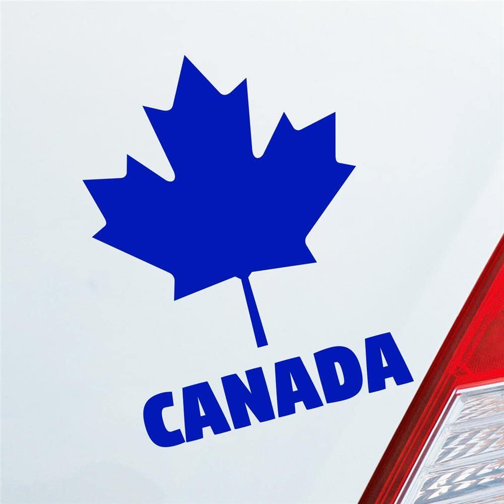 Auto Aufkleber Kanada Canada Ahornblatt Maple Leaf Urlaub Car 10x13 cm Dunkelblau Sticker Heckscheibenaufkleber von Hellweg Druckerei