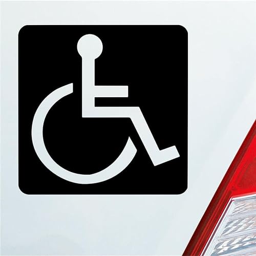 Auto Aufkleber Rollstuhlfahrer Warnhinweis Rollstuhl 10,5x10,5 cm Schwarz Matt Sticker Heckscheibenaufkleber von Hellweg Druckerei