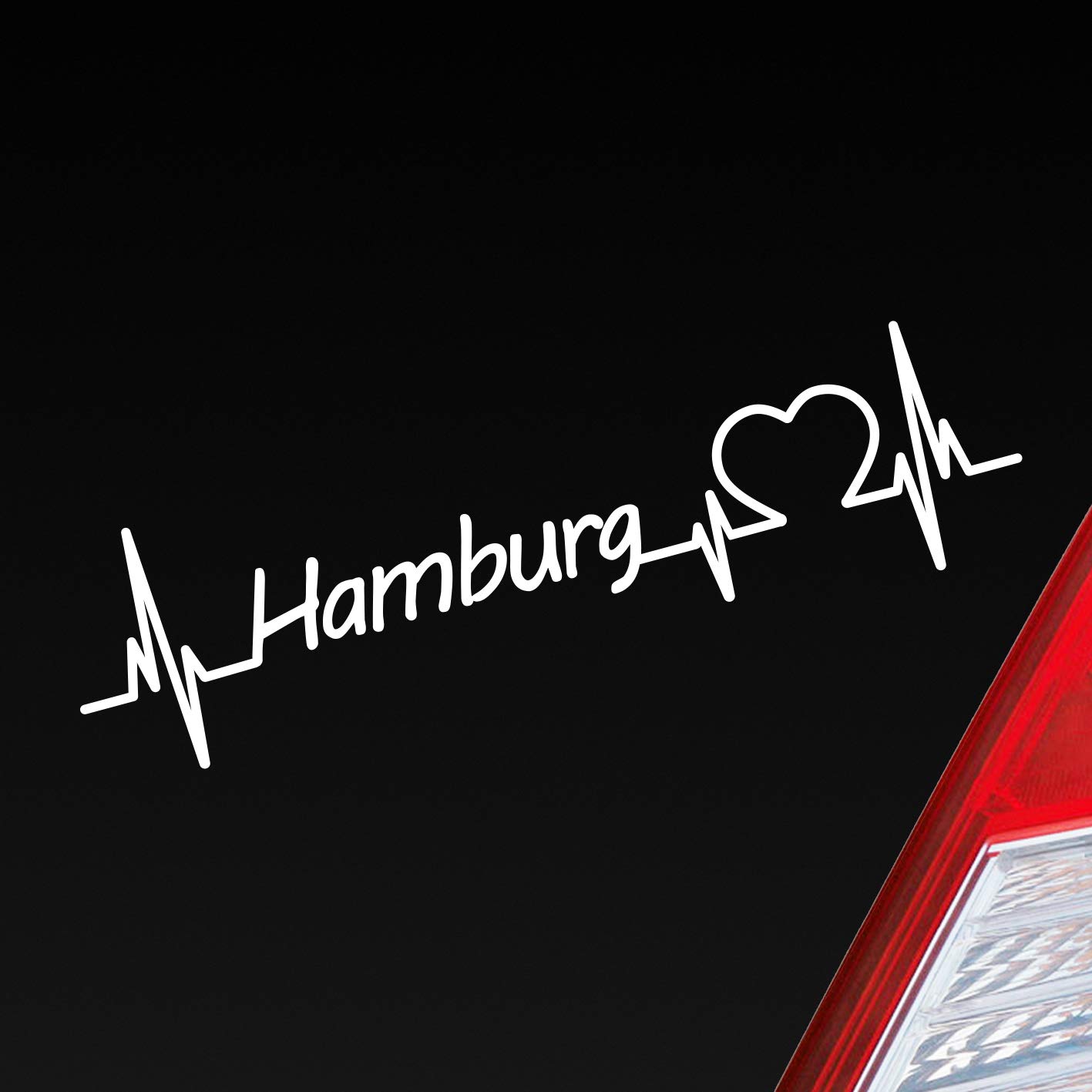 Hellweg Druckerei Auto Aufkleber Hamburg Herz Puls Stadt City Liebe Love ca. 19 x 5 cm von Hellweg Druckerei