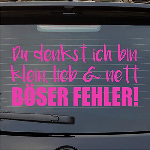 Hellweg Druckerei Auto Aufkleber Denkst ich Bin klein lieb nett Böser Fehler Sticker Heckscheibenaufkleber von Hellweg Druckerei