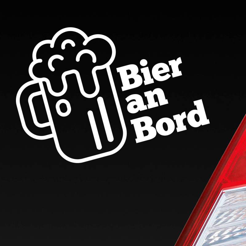 Hellweg Druckerei Bier an Bord Beer Saufen Party feiern Auto Aufkleber Sticker Heckscheibenaufkleber von Hellweg Druckerei