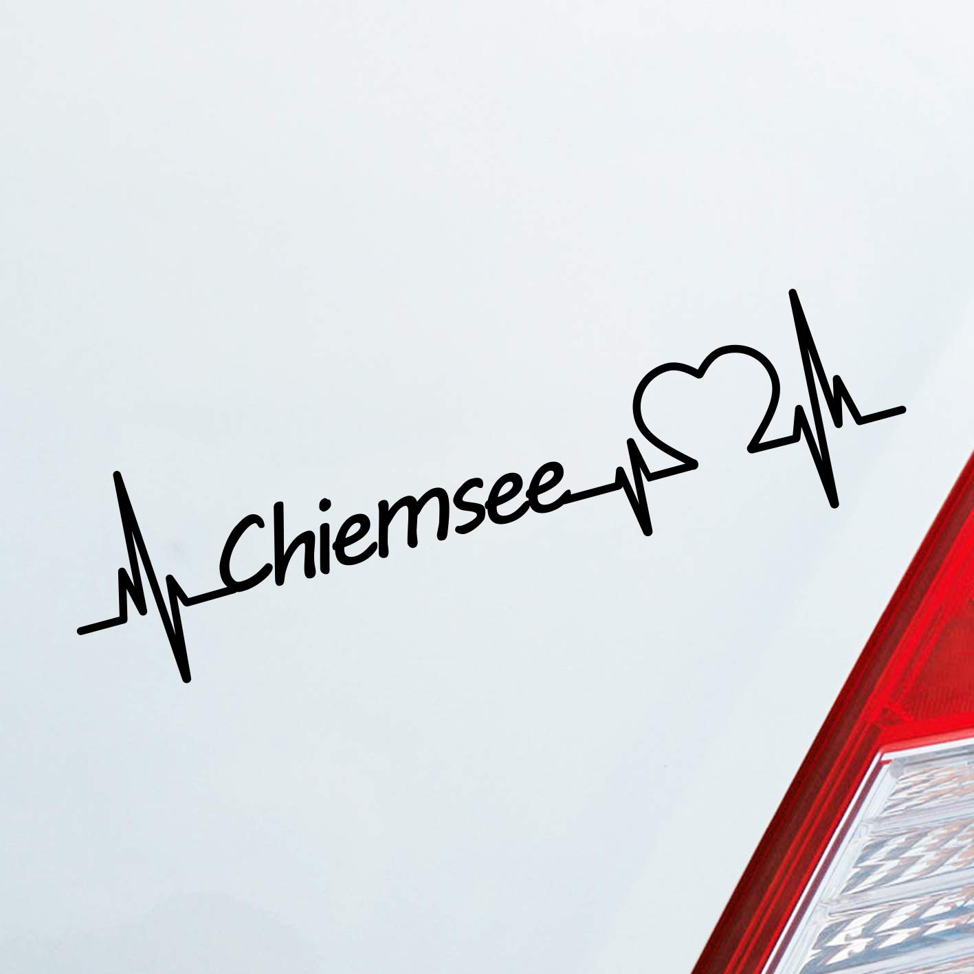 Hellweg Druckerei Chiemsee Herz Puls See Sea Liebe Love Auto Aufkleber Sticker Heckscheibenaufkleber von Hellweg Druckerei