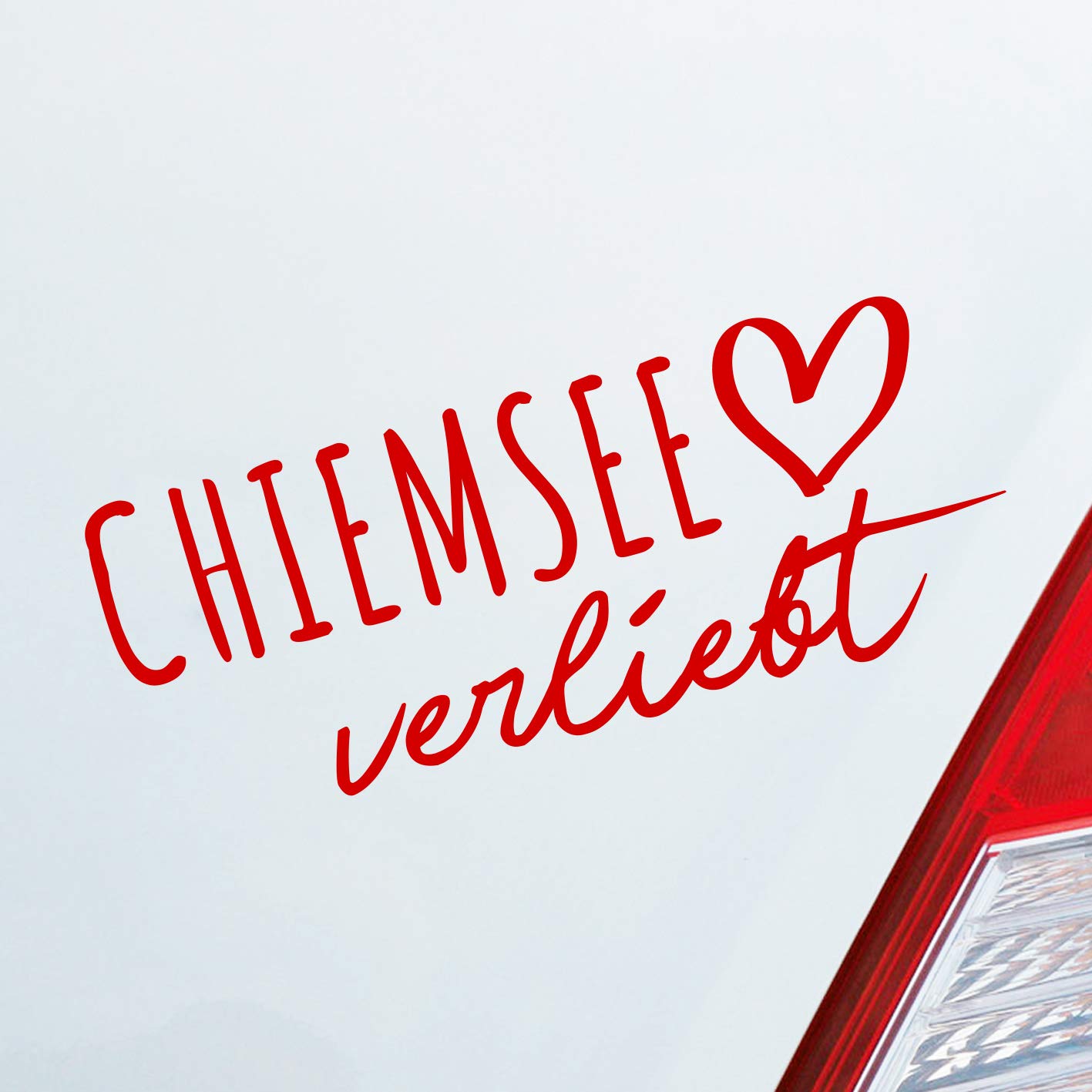 Hellweg Druckerei Chiemsee verliebt Herz See Sea Liebe Car Auto Aufkleber Sticker Heckscheibenaufkleber von Hellweg Druckerei