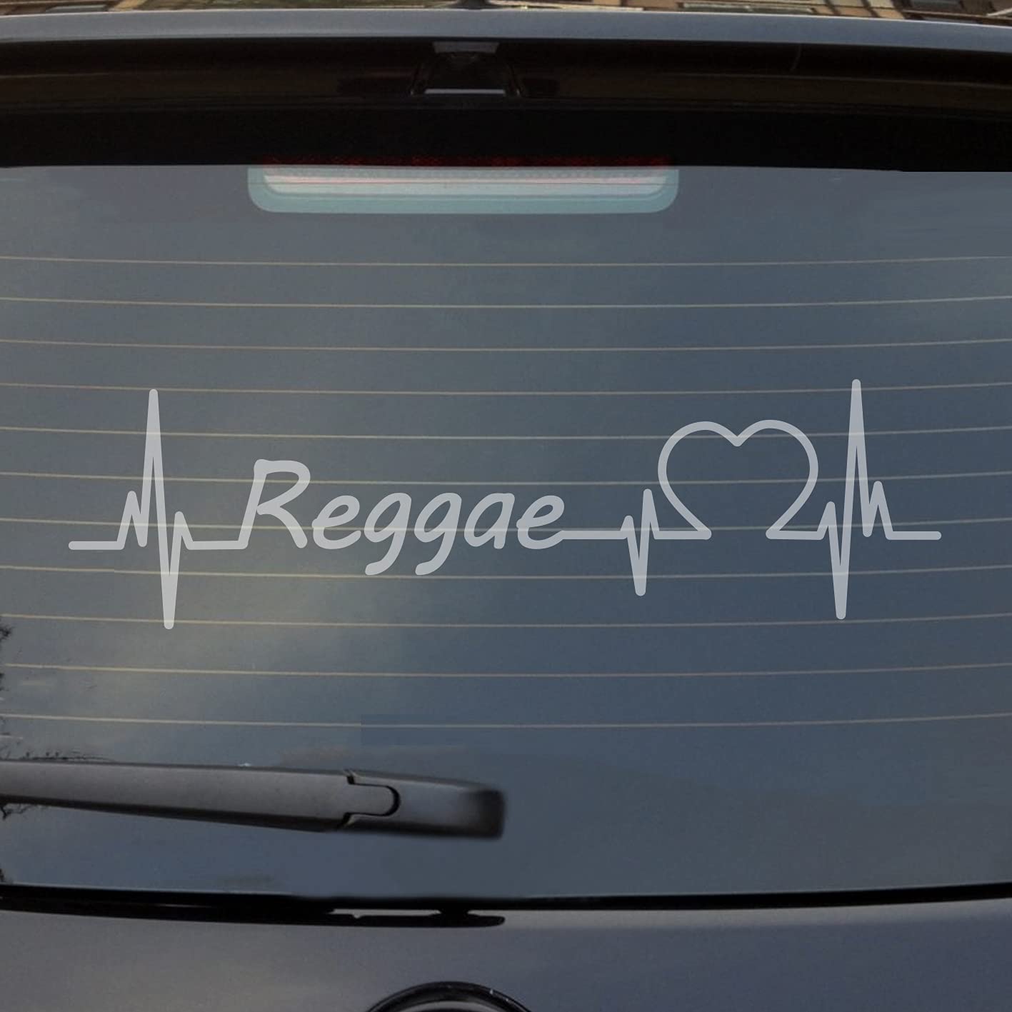 Hellweg Druckerei Heckscheibenaufkleber Reggae Puls Herzschlag Fun Sticker Auto-Aufkleber von Hellweg Druckerei