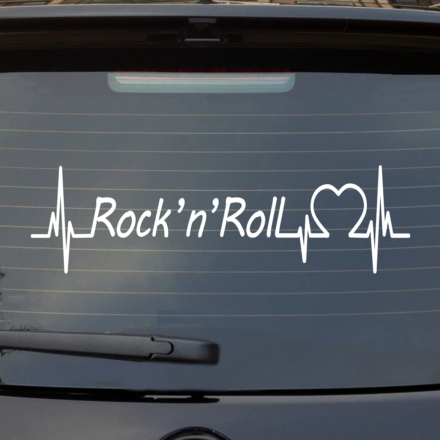 Hellweg Druckerei Heckscheibenaufkleber Rock 'n' Roll Puls Herzschlag Fun Sticker Auto-Aufkleber von Hellweg Druckerei