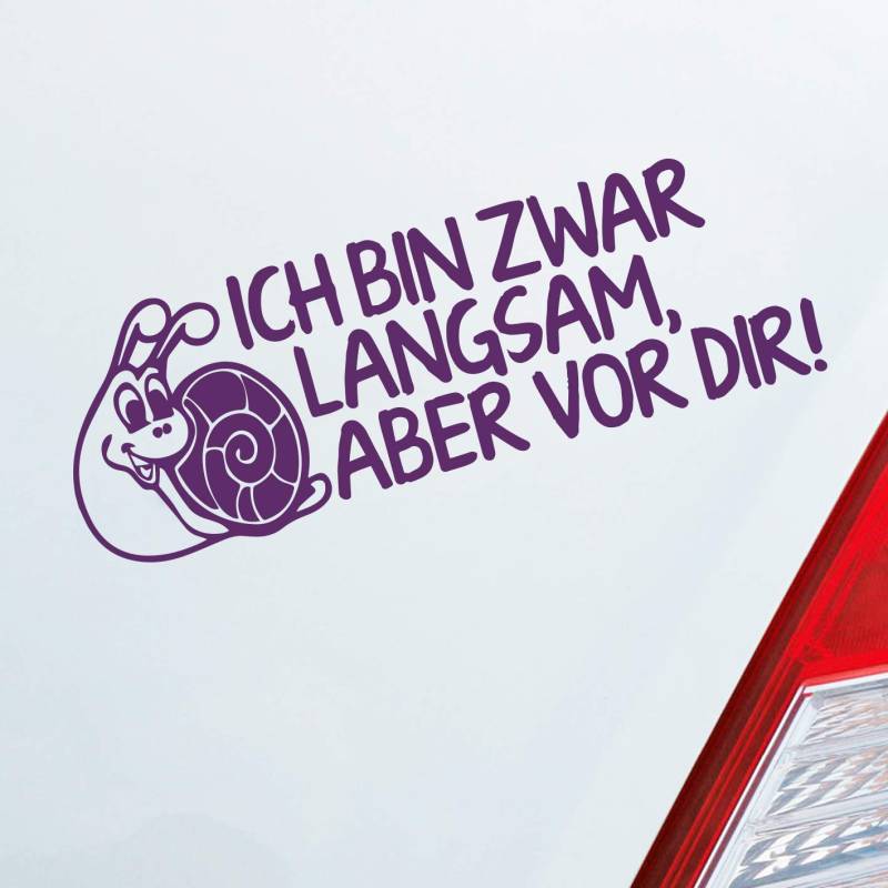 Hellweg Druckerei Ich bin zwar langsam, Aber vor dir! Schnecke Tuning Auto Aufkleber Sticker Heckscheibenaufkleber von Hellweg Druckerei